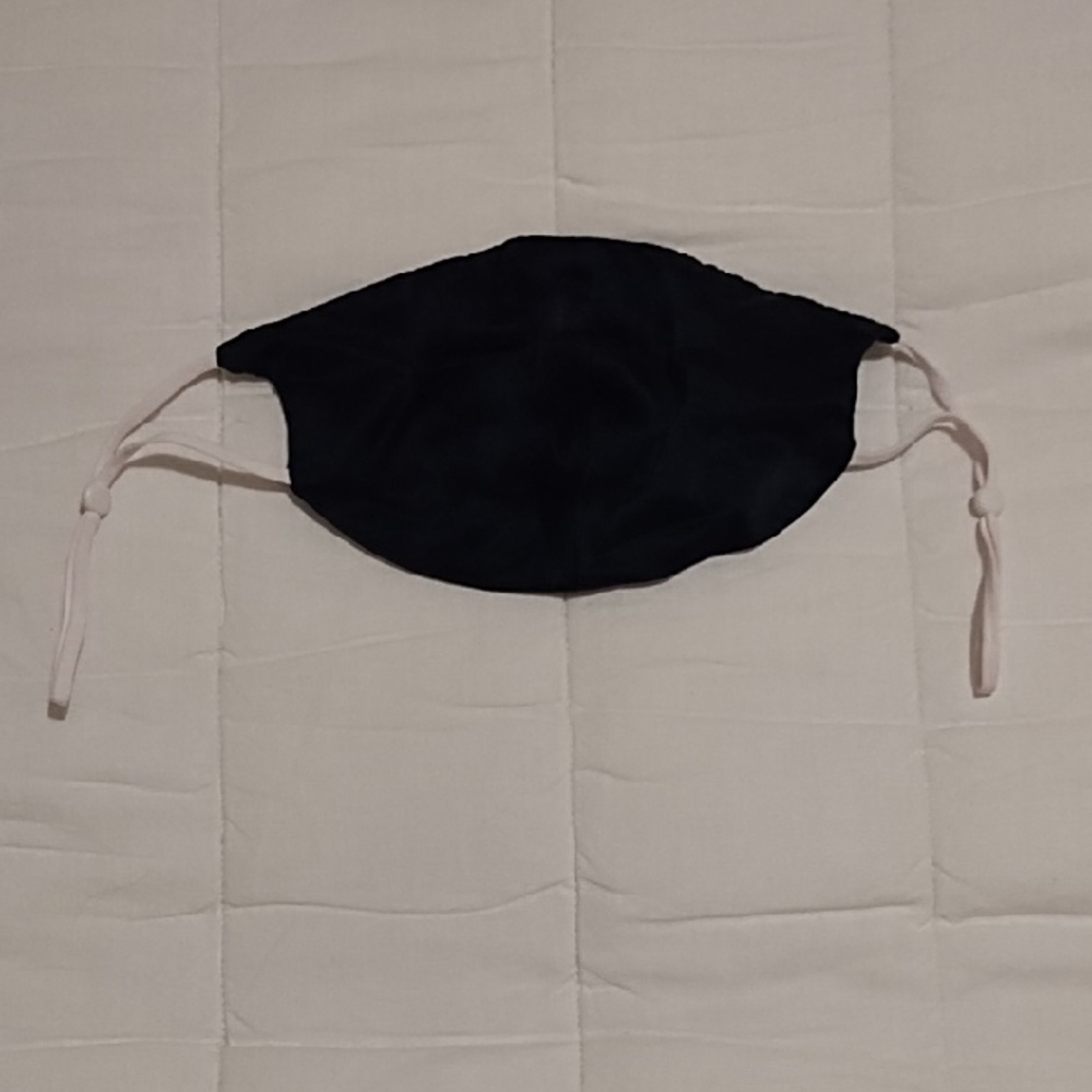 100% Silk Black Face Mask With Adjustable Straps